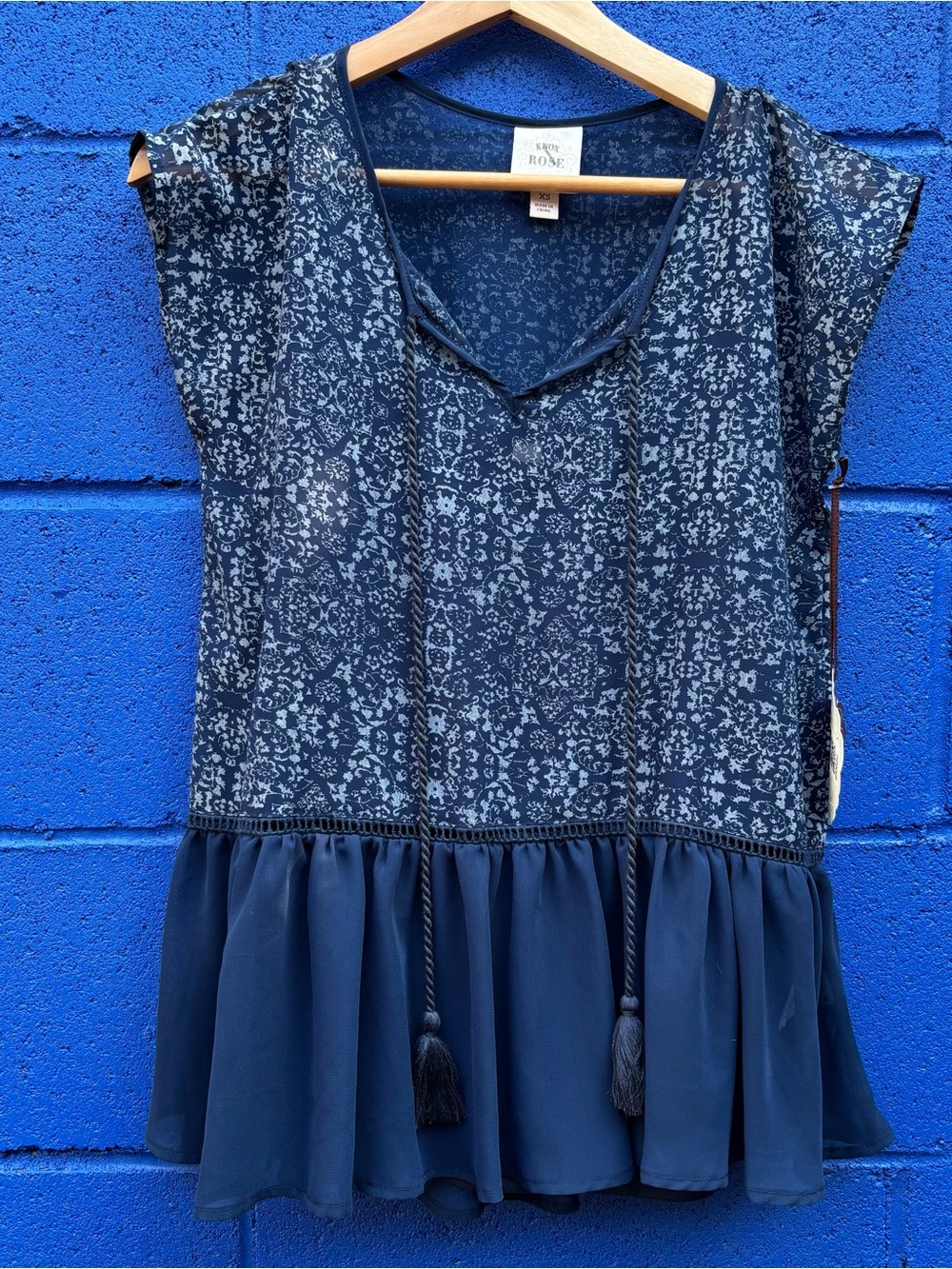 Knox Rose Blue Print Blouse